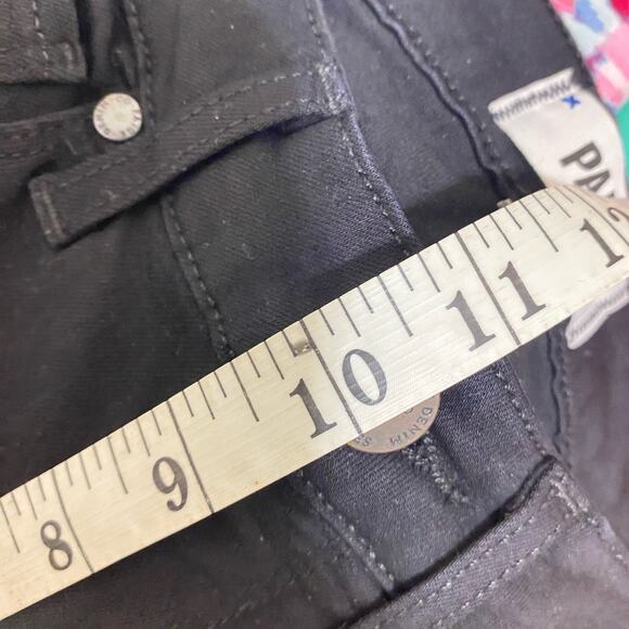 Paige Black Skinny Cropped Jeans Raw Hem Size 26 - Picture 8 of 9